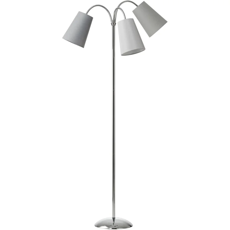 Nielsen Light Salsa gulvlampe, krom med grå skjerm | 301050
