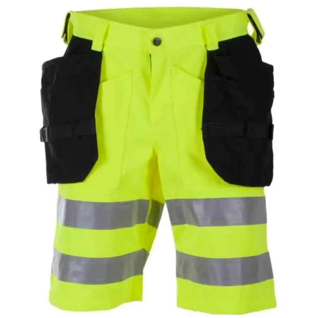 Bekken & Strøm Dokka arbeidsshorts, HiVis kl.2, unisex, str. 50, gul/sort | 646528