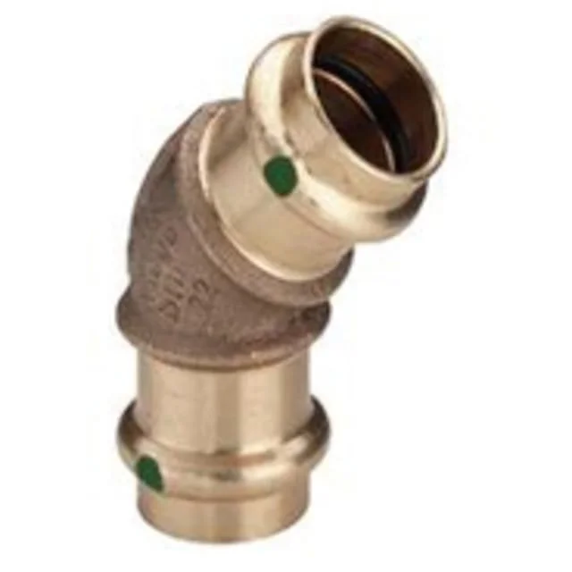 Viega Sanpress vinkel, 45°, tappevann, muffe/muffe, 22 mm | 112004