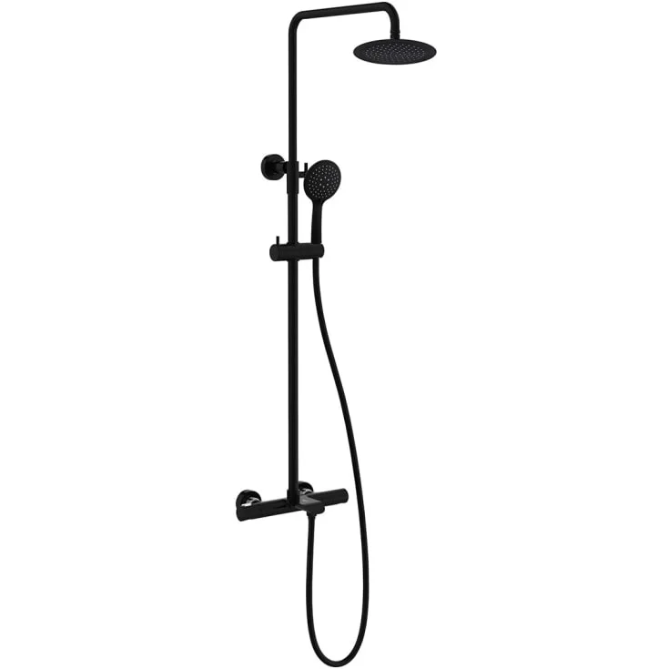 Bathlife Brusa badekarbatteri med dusjsett, matt sort | 401054030