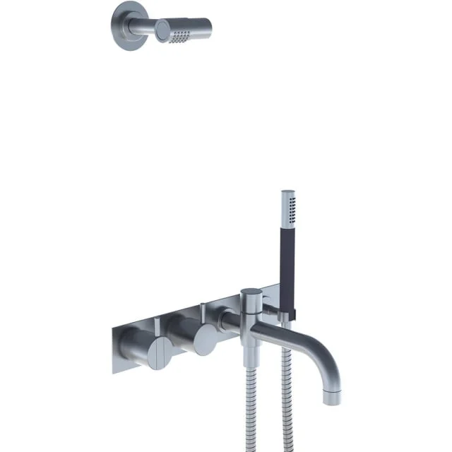 Vola 5411C-071 badekartermostat, 160 mm tut, med hånddusj, sort matt | 5411C-071-27 Vola 5411C-071 badekartermostat, 160 mm tut, med hånddusj, sort matt | 5411C-071-27