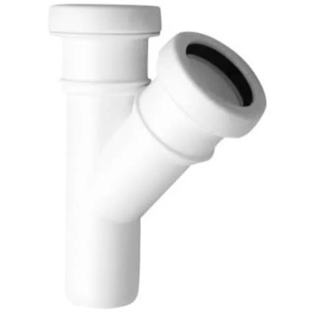 Ostendorf grenrør, 45°, Ø40x40 mm, plast, hvit | 559610