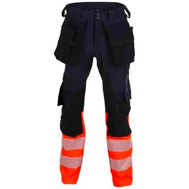 Bekken & Strøm Lillehammer 2.0 håndverksbukse, kl.1, unisex, str. C62, HiVis, sort/rød | 612215