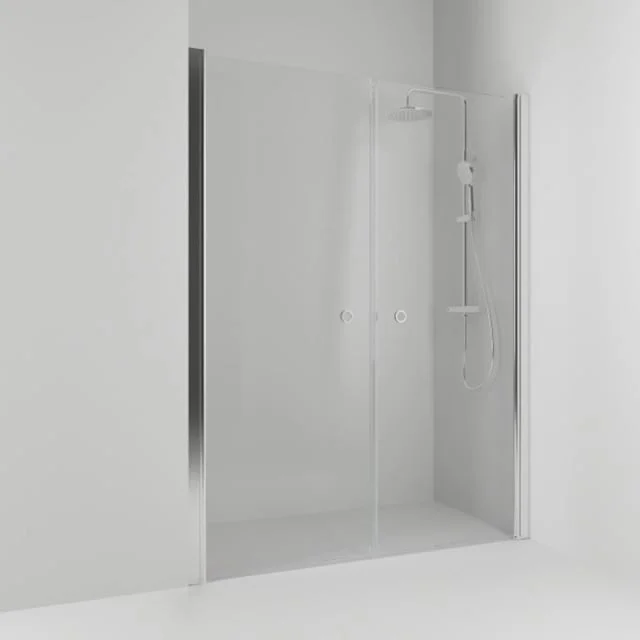 Svedbergs Skoga dusjnisje rett, 128 cm, klart glass, alu blank profil | 60207465