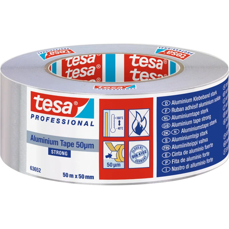 Tesa 63652 aluminiumstape, 50 mm, 50 meter | 63652-00002-00 Tesa 63652 aluminiumstape, 50 mm, 50 meter | 63652-00002-00
