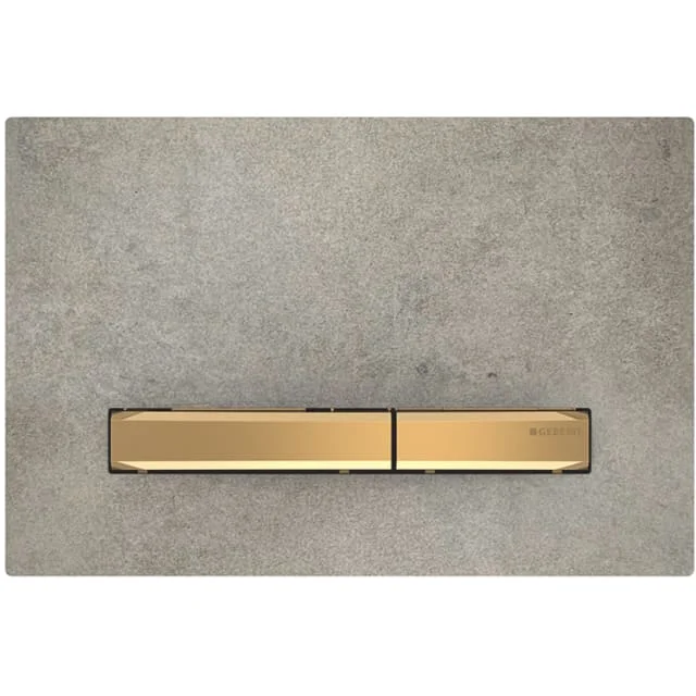 Geberit Sigma 50 Square betjeningsplate, betonglook/messing | 115.672.JV.2