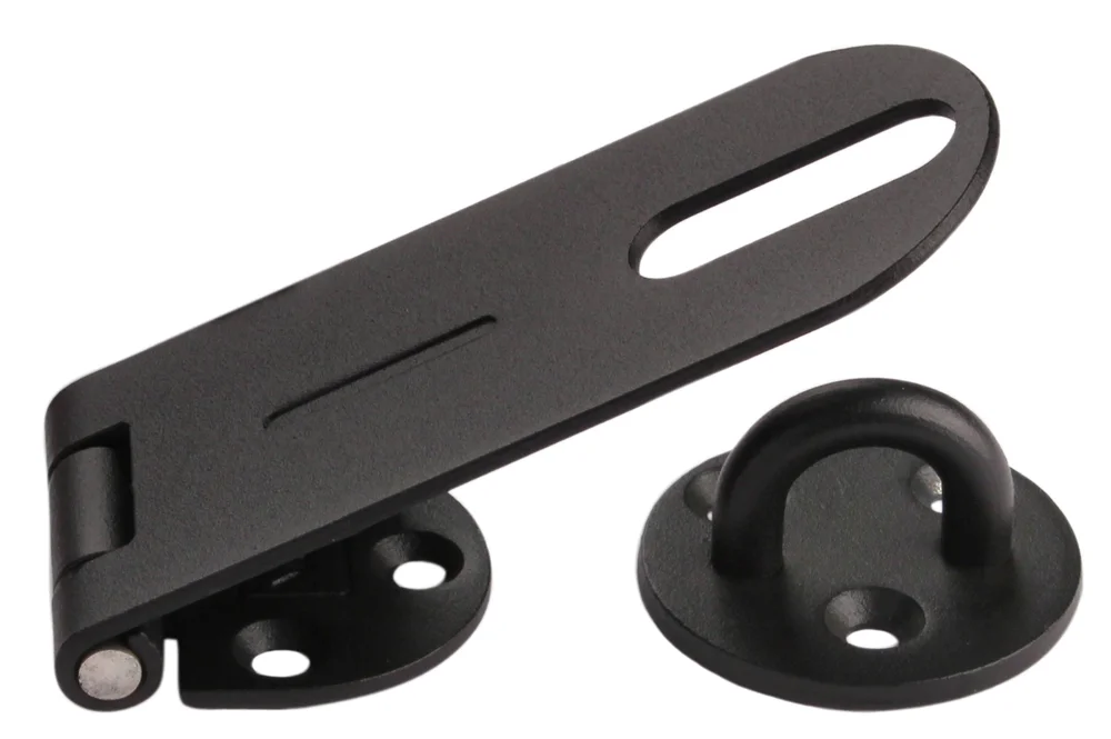 Haspe 100mm finstruktur sort med rustfri A4 tapp v:4029530