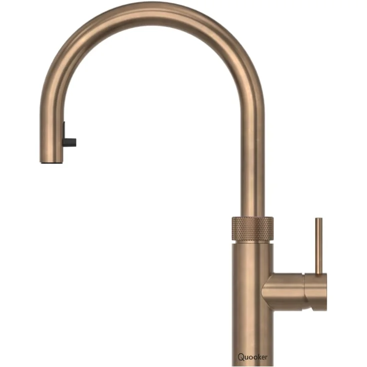 Quooker Flex Round kjøkkenarmatur, uttrekkbar tut, brunert messing | Q212090702