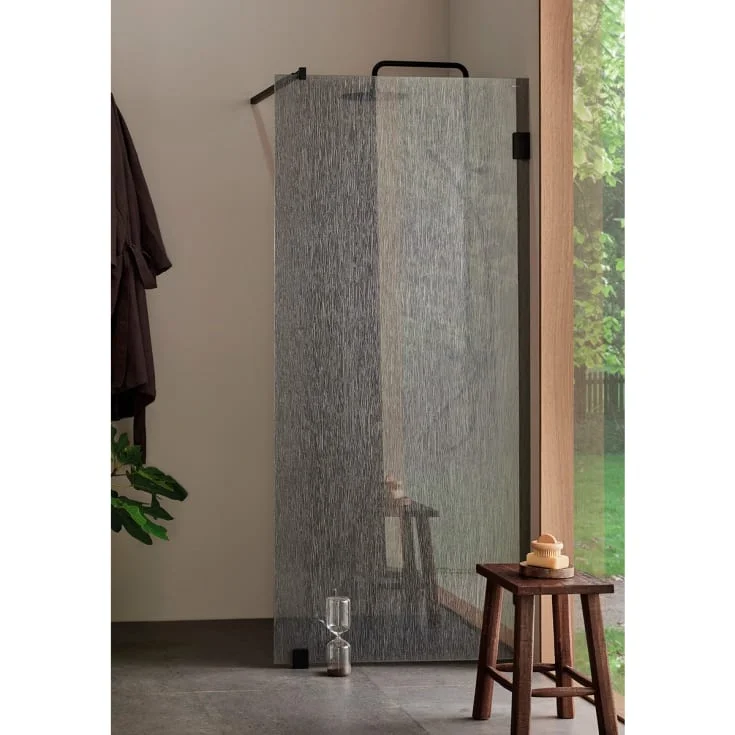 Hafa Infinity dusjvegg, styren glass, sort profil | 1451111