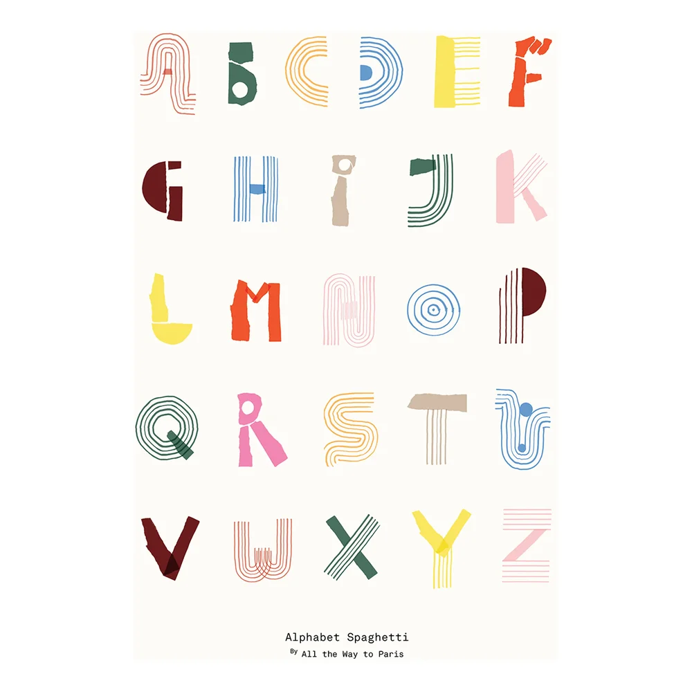 Alphabet Spaghetti ENG Multi-colour plakat v:4845092 Alphabet Spaghetti ENG Multi-colour plakat v:4845092
