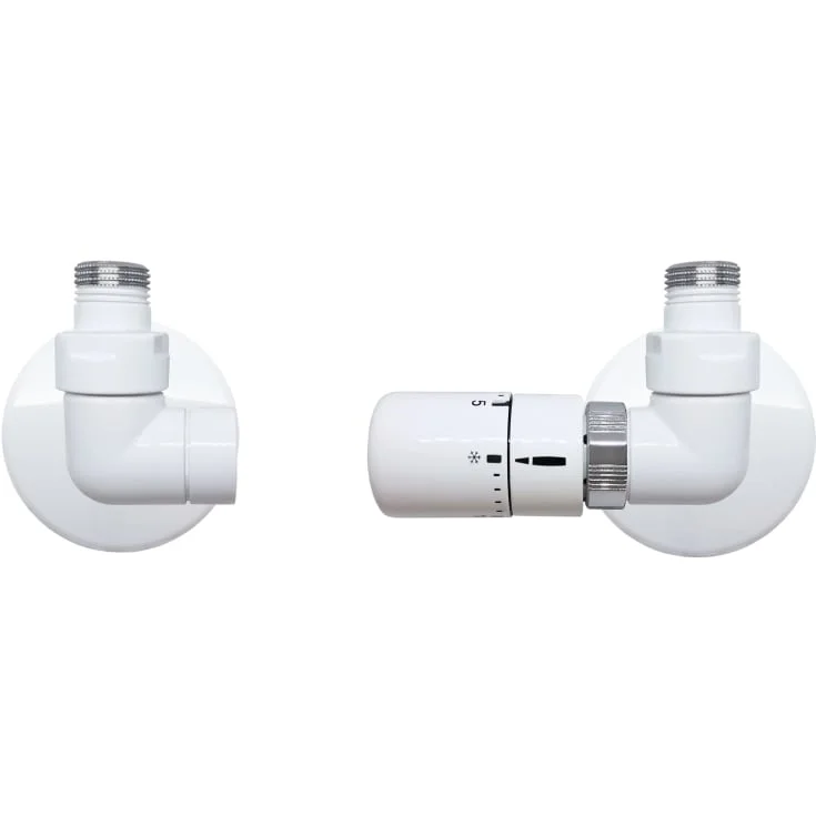 Kriss Corner Rom Plus ventilsett vinkelløpende m/Romtermostat, Hvit | KV7200H