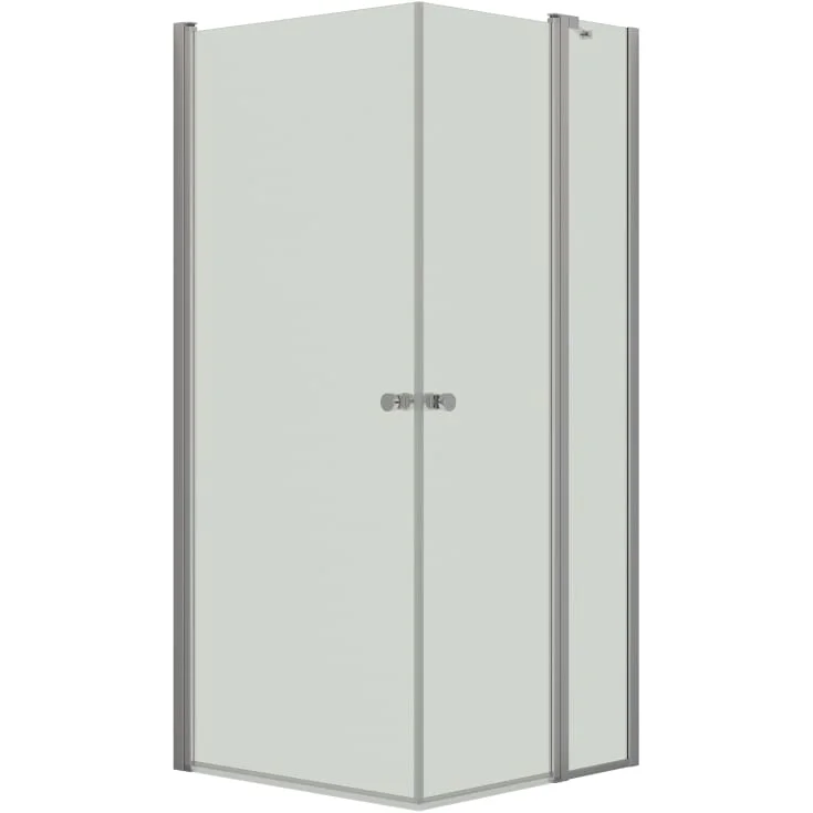 Dansani Match dusjhjørne, modell A+C, 99x99 cm, klart glass, satin profil | MODEL3-100X100-KLART