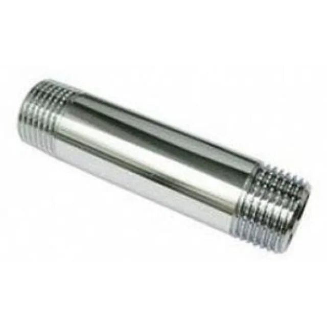 Messing tønnenippel, krom, 1/2" - 100 mm | 048410504