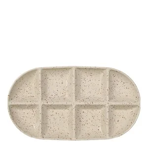 Ditte serveringsfat 36x20x3,5 cm beige/burgunder v:9364762