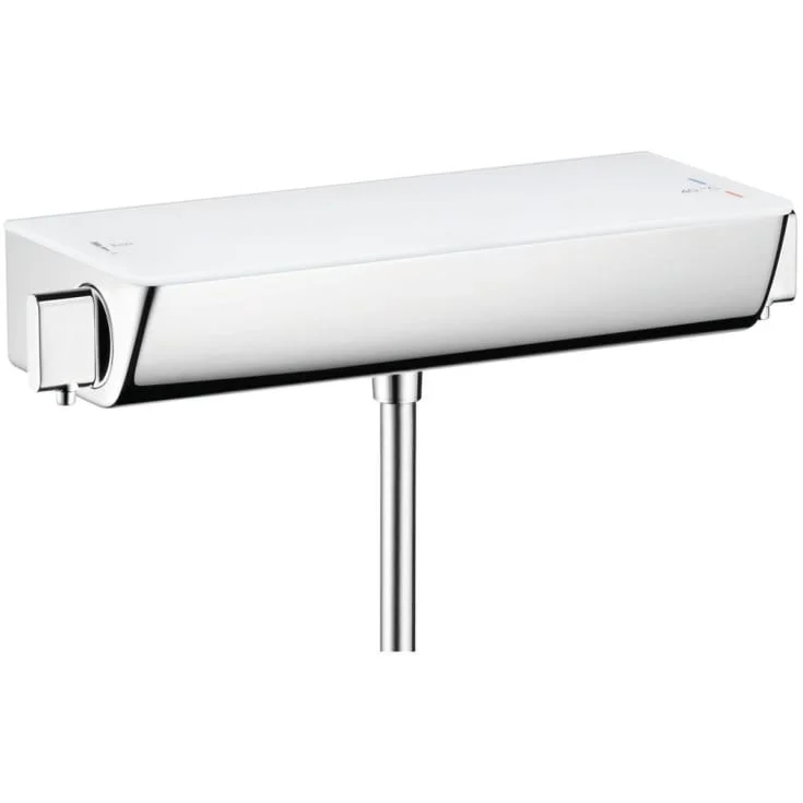 Hansgrohe Ecostat Select dusjbatteri, krom/hvit glass | 13161400 Hansgrohe Ecostat Select dusjbatteri, krom/hvit glass | 13161400