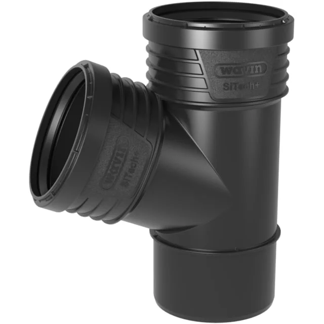 Wavin Sitech+ grenrør, 67,5°, Ø90x50 mm, plast, svart | 3067769