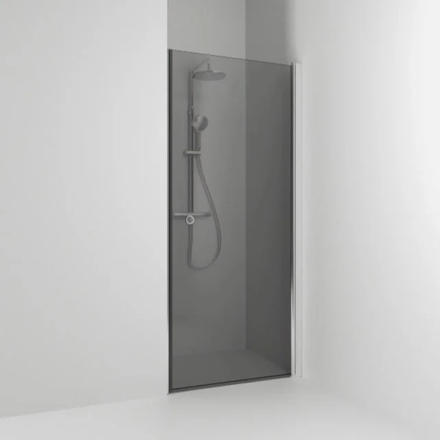 Svedbergs Skoga dusjnisje rett, 70 cm, røykfarget glass, alu blank profil | 60111470