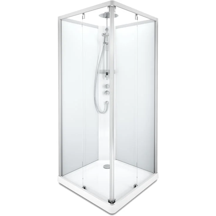 Showerama Comfort dusjkabinett, 90×90 cm, aluminium profil, klart/frostet glass | 558.946.00.2 Showerama Comfort dusjkabinett, 90×90 cm, aluminium profil, klart/frostet glass | 558.946.00.2