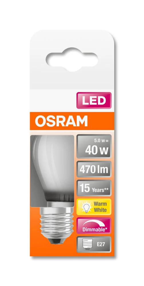 LED Classic P 40 5W 2700K matt dim E27 v:7752229
