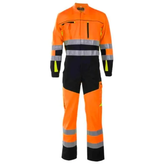 Bekken & Strøm Bergset kjeledress, HiVis kl.3, unisex, str. 54, oransje/sort | 677590
