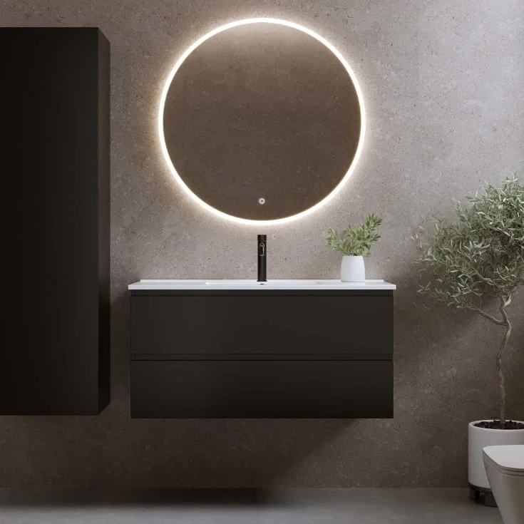 Bathlife Eufori møbelpakke, med servant, 101×46,5×50 cm, sort matt | 401410283 Bathlife Eufori møbelpakke, med servant, 101×46,5×50 cm, sort matt | 401410283