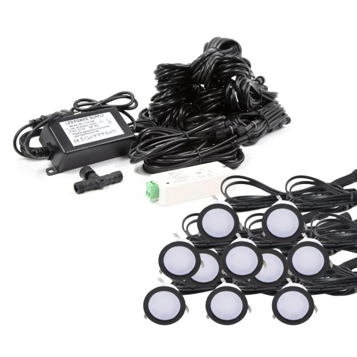Light By Juhl Cosmos undergrunnsspotlight, Zigbee, svart, 10-pk | 120116