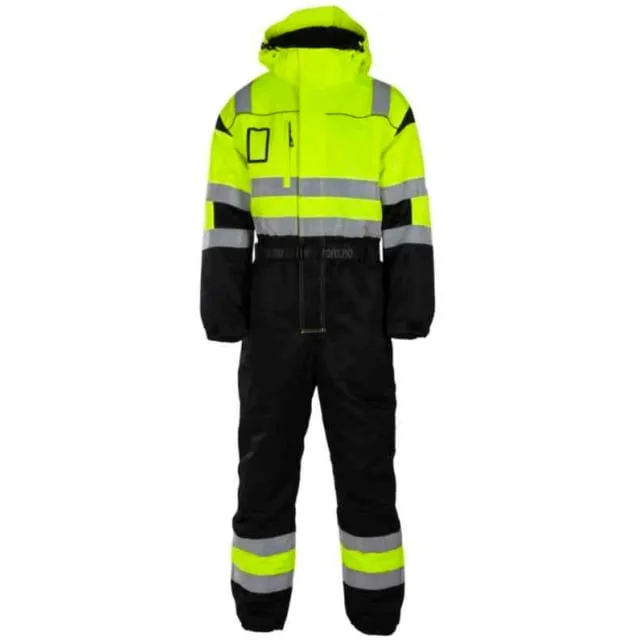 Bekken & Strøm Dokka vinterkjeledress, HiVis kl.3, unisex, str. 5XL, gul/sort | 653035