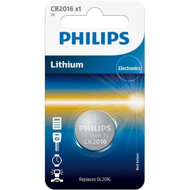 10 stk Philips Lithium CR2016 batteri | CR2016-01B 10 stk Philips Lithium CR2016 batteri | CR2016-01B