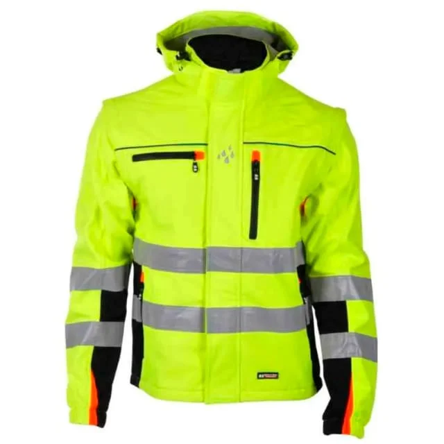 Bekken & Strøm Bergset softshelljakke, HiVis kl.2, unisex, str. 2XL, gul/sort | 646779 Bekken & Strøm Bergset softshelljakke, HiVis kl.2, unisex, str. 2XL, gul/sort | 646779