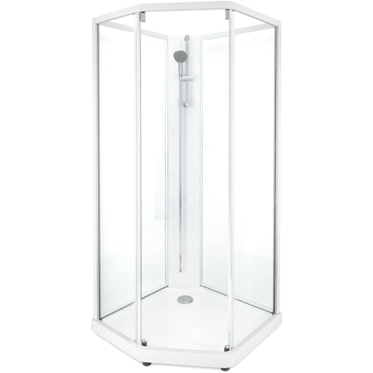 Showerama Classic dusjkabinett, 100x100 cm, hvit profil, klart glass | 558916001