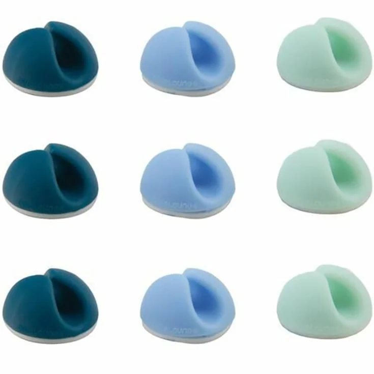 Bluelounge Cabledrop ledningeholder, blå, 9 stk. | BLUCDM-OMBLUE Bluelounge Cabledrop ledningeholder, blå, 9 stk. | BLUCDM-OMBLUE