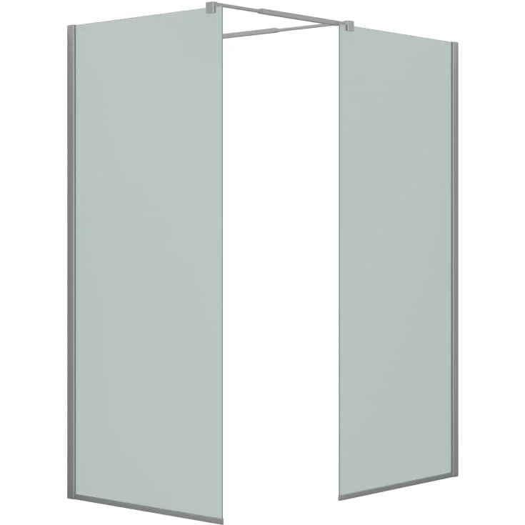 Dansani Match walk in dusjløsning, modell D+D, 97 cm, frostet glass, satin profil | MODEL19-100-FROSTET