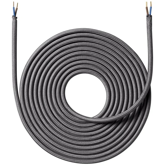 Nielsen stoffledning 2x0,75 mm², 4 meter, mørkegrå | 950463