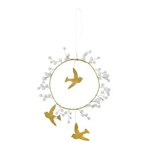 Bird julepynt 10 cm hvit messing v:8736048 Bird julepynt 10 cm hvit messing v:8736048