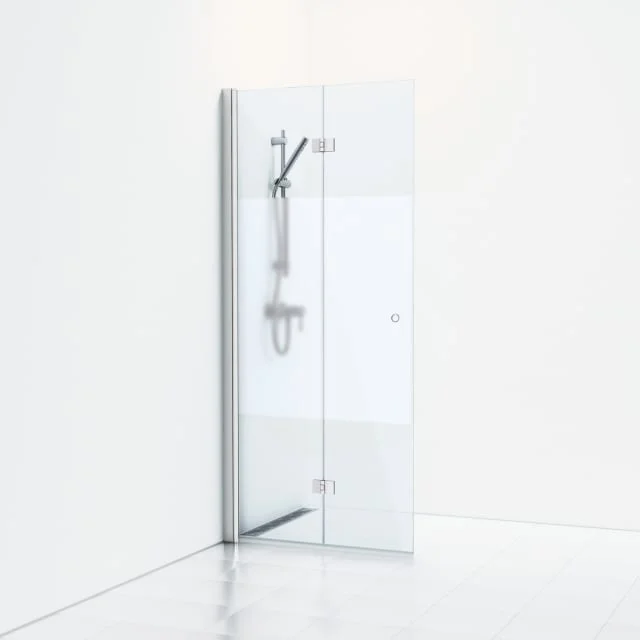 Svedbergs Skoga dusjvegg, foldedør, 97 cm, halvfrostet glass, alu matt profil | 61409310