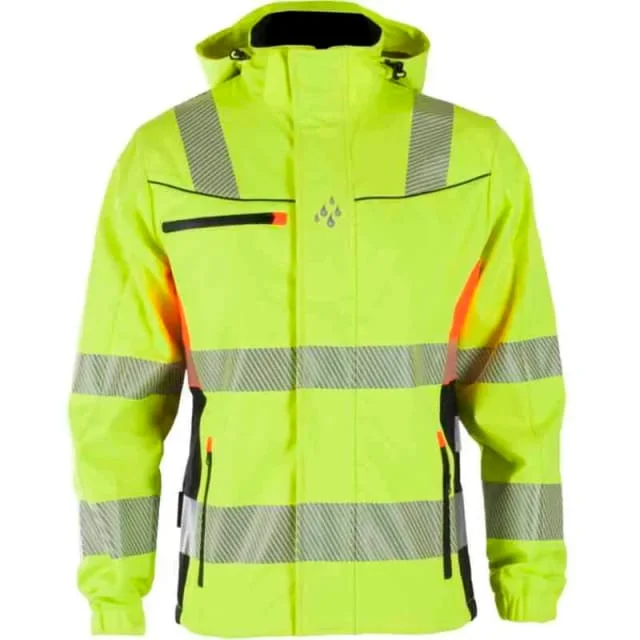Bekken & Strøm Gjøvik softshelljakke, HiVis kl.3, unisex, str. L, gul/sort | 646785