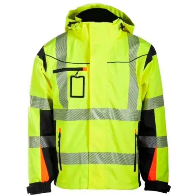 Bekken & Strøm Halten Extreme skalljakke, HiVis kl.3, unisex, str. XL, gul/sort | 607178