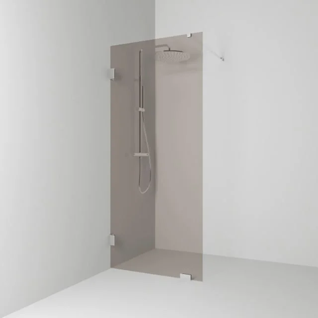 Svedbergs 180° dusjvegg fast, 98 cm, bronsefarget glass, krom profil | 652998