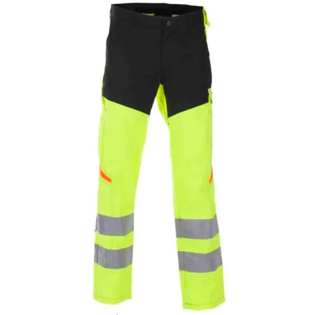 Bekken & Strøm Bergset arbeidsbukse, HiVis kl.2, unisex, str. 70, gul/sort | 27302705