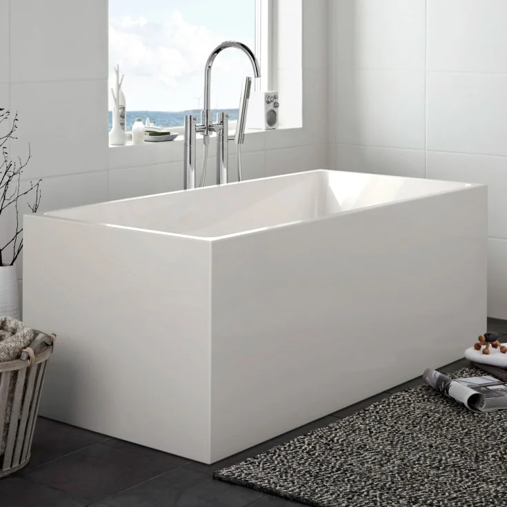 Hafa Sun Square badekar, frittstående, 1570×750 mm, akryl, hvit | 1443093
