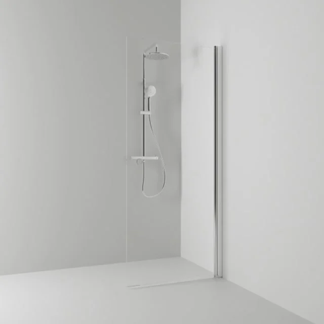 Svedbergs Skoga dusjvegg rett, 57 cm, klart glass, alu blank profil | 63307460