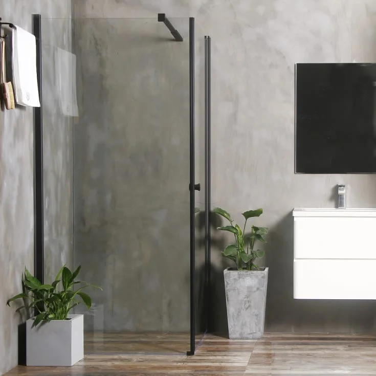 Bathlife Allsidig dusjhjørne 100×70 cm, klart glass, sort profil | 40842563 Bathlife Allsidig dusjhjørne 100×70 cm, klart glass, sort profil | 40842563