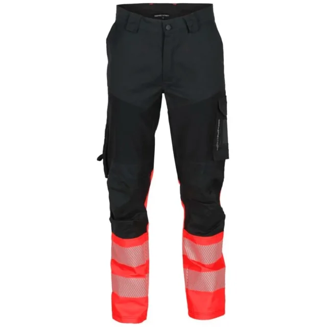 Bekken & Strøm Gjøvik stretch servicebukse, kl.1, unisex, str. 44, sort/rød, HiVis | 27303086