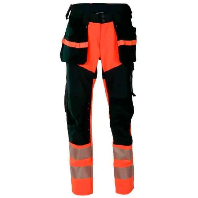 Bekken & Strøm Lillehammer håndverksbukse, kl.1, dame, str. C34, oransje/sort, HiVis | 609105