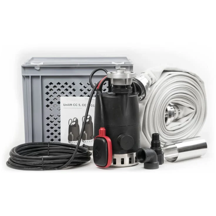 Multiboks med Grundfos dreneringspumpe, filterboks, 15 m. slange og tilhørende adapter | 97519841 Multiboks med Grundfos dreneringspumpe, filterboks, 15 m. slange og tilhørende adapter | 97519841