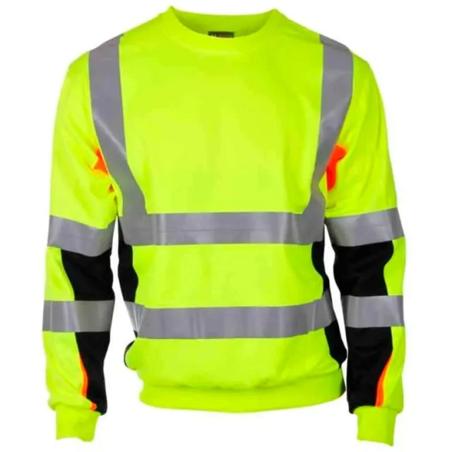 Bekken & Strøm Bergset collegegenser, HiVis kl.3, unisex, str. XL, gul/sort | 644991 Bekken & Strøm Bergset collegegenser, HiVis kl.3, unisex, str. XL, gul/sort | 644991