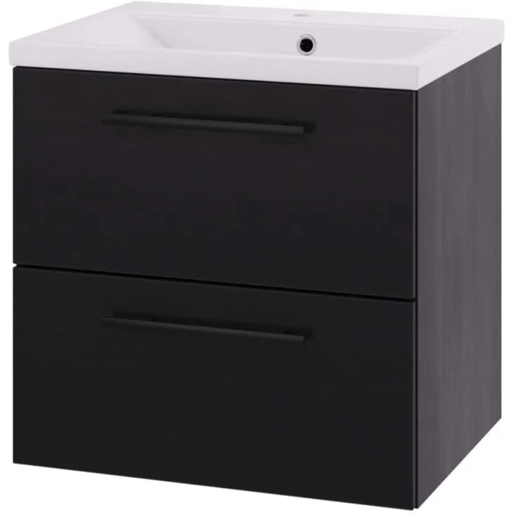 Linn Bad Ingrid servantskap, 2 skuffer, 60x45,3x57 cm, sort eik | 110606