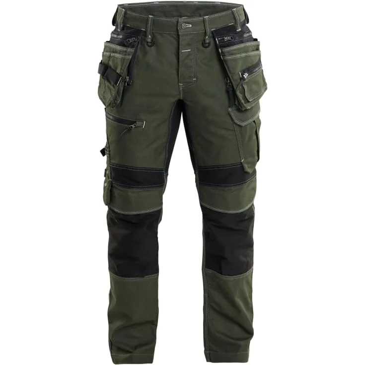 Blåkläder Workwear X1900 håndverkerbukser med 2-veis stretch, grønn/sort, str. C156 | 1990-1141-4298_C156