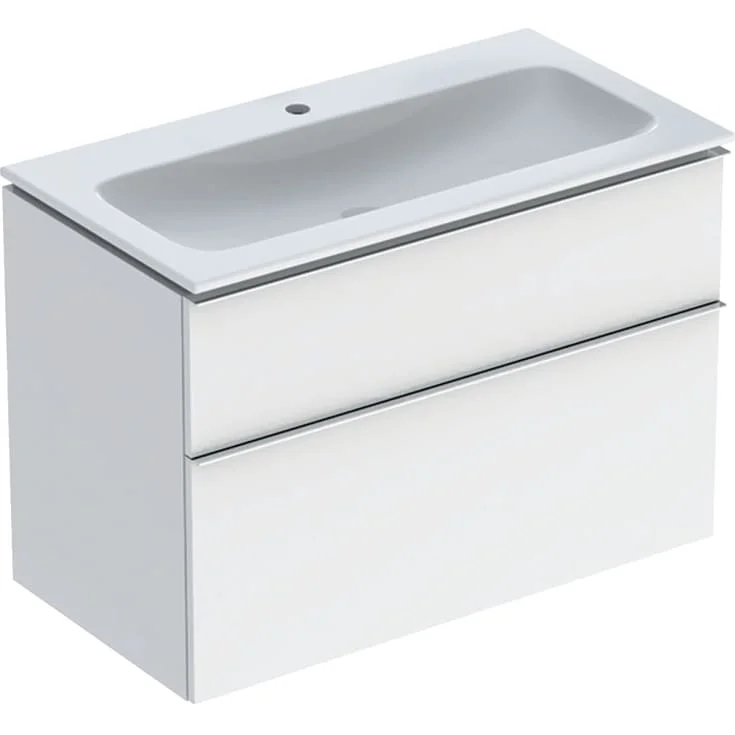 Geberit iCon møbelpakke, 90x48 cm, rengjøringsvennlig, hvit høyglans/krom | 502.333.01.2