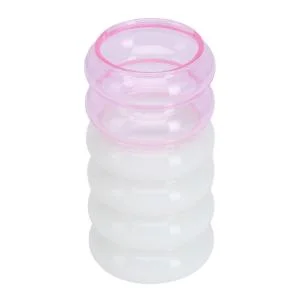 Bubble vase/lysestake 13,5 cm rosa v:6295179